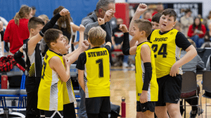 playing boys volleyball