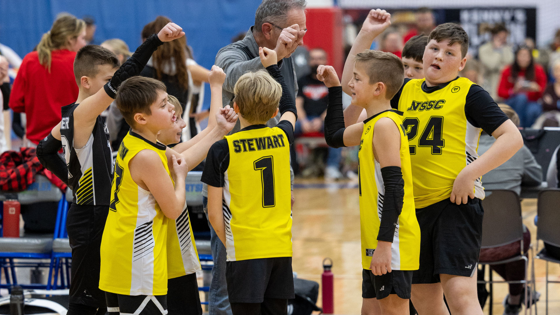 playing boys volleyball