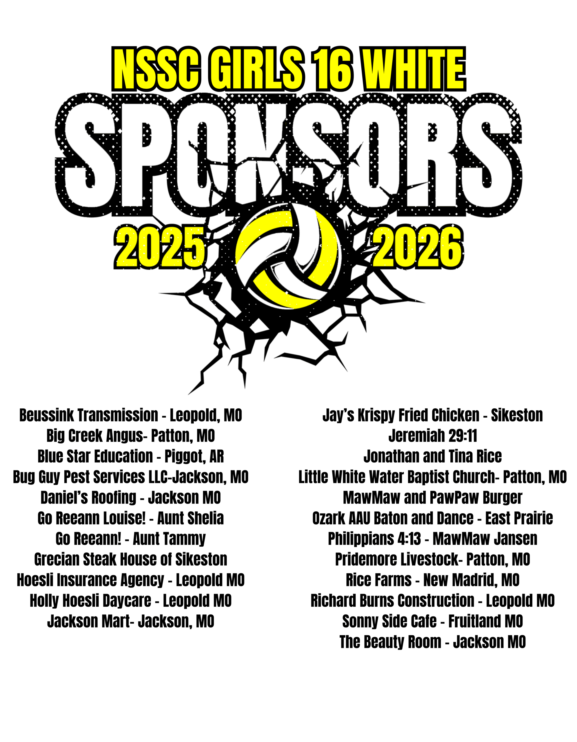 16 white sponsors<br />
