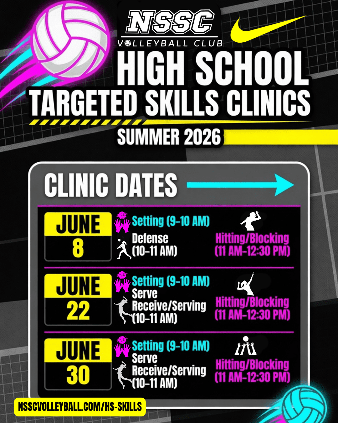 High School Skills Clinics — Summer 2026<br />
