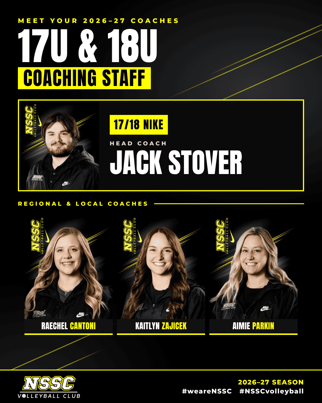 NSSC Volleyball 17/18 coaching staff for 2026-27